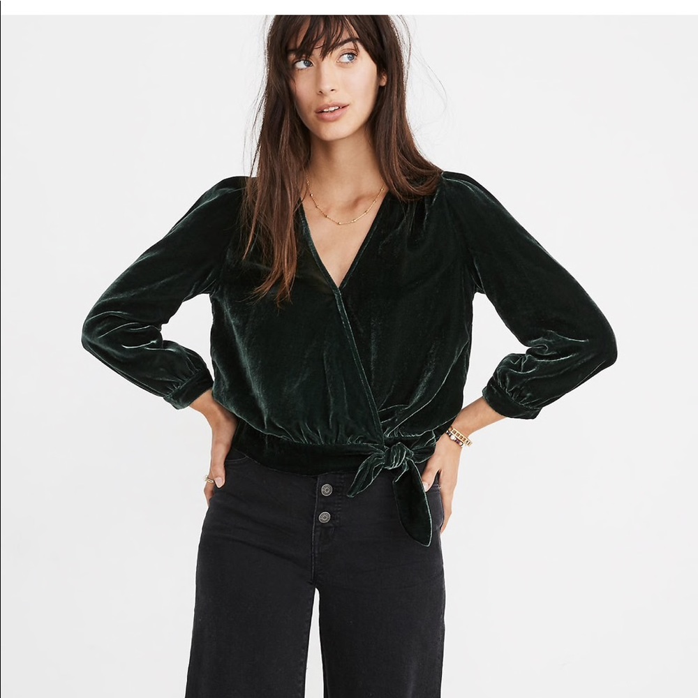 Madewell velvet wrap top